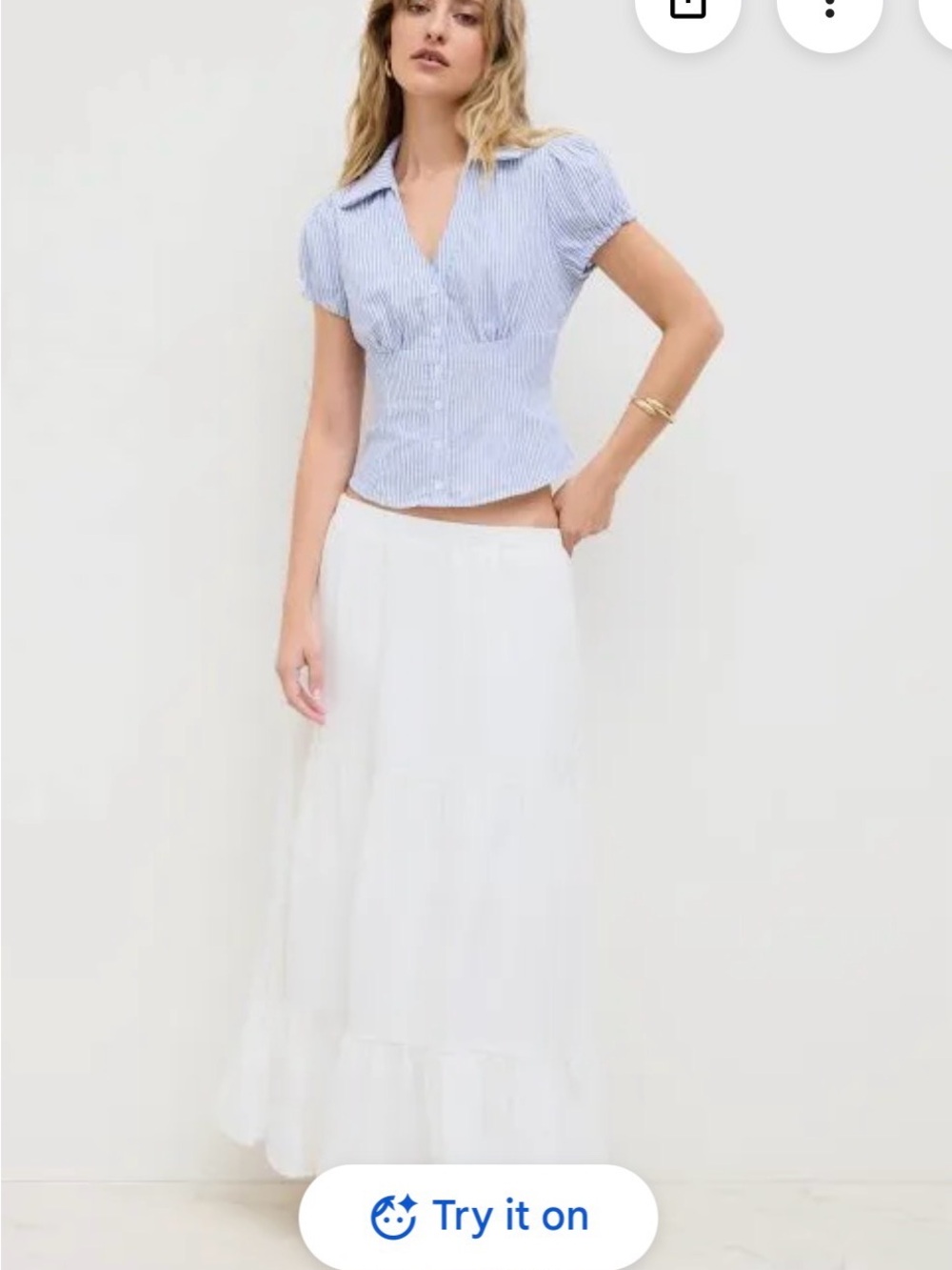 Cider White Tiered Maxi Skirt